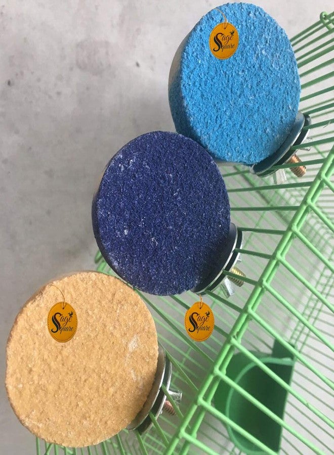 Sage Square Colorful Bird Perch Stand Toy Platform Paw Grinding Clean Wood Cage Accessories for Pet Parrot Macaw African Greys Budgies Parakeet Conure Hamster Gerbil Rat Mouse Stand Exercise Pack of 3 - Image 2